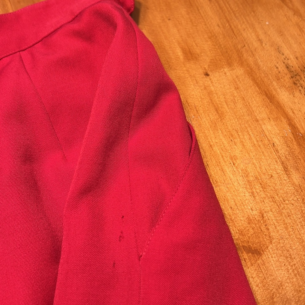 Liz Claiborne Red Wool Pencil Skirt - Picture 10 of 11